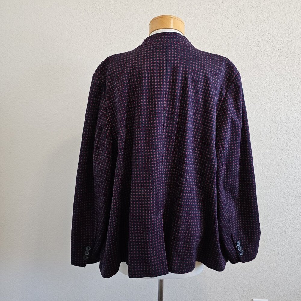 Talbots Aberdeen Jacquard Check Knit 1-Button Collared Blazer Womens Career 24W - Picture 7 of 12